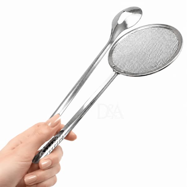 Escumadeira Com Pegador Para Fritura Aço Inoxidável Para Fritar Pastel Batata Massa