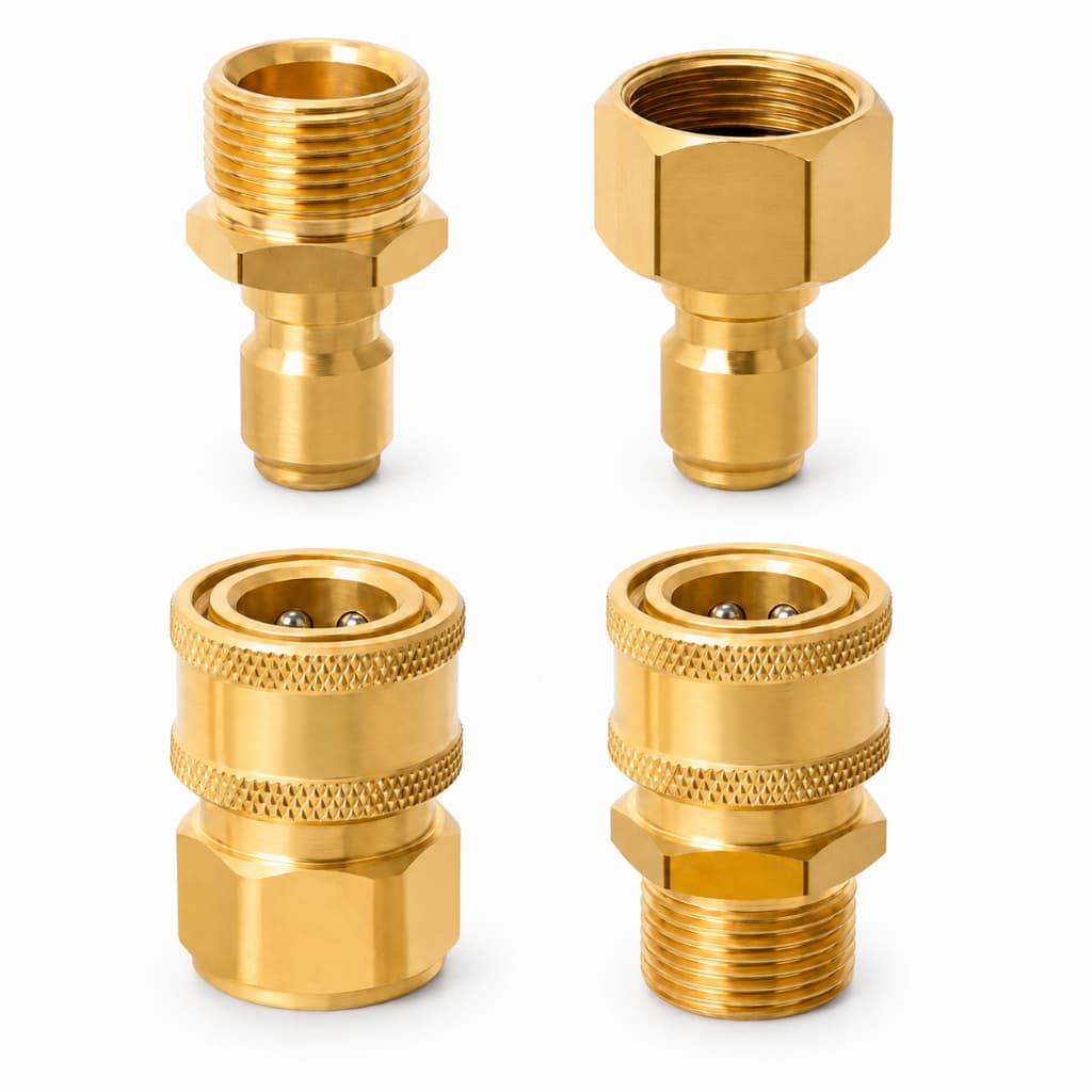Kit 4 Adaptador Conector 1/4 Engate Rápido X M22 14mm Rosca