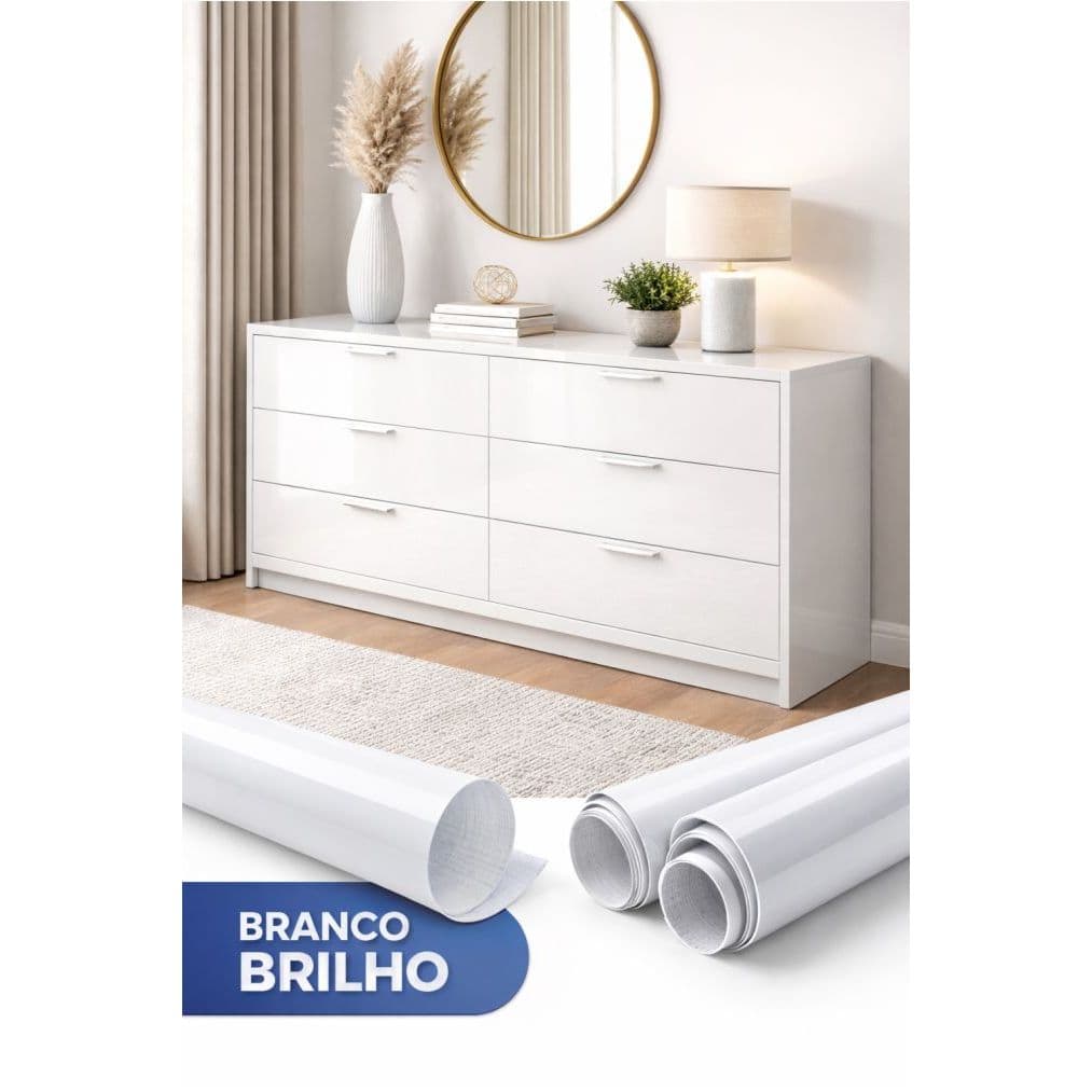 Adesivo Vinil Envelopamento Geladeira Fogão Móveis Branco 2x50