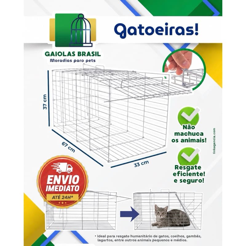 Armadilha grande gatoeira porta automática caixa de transporte