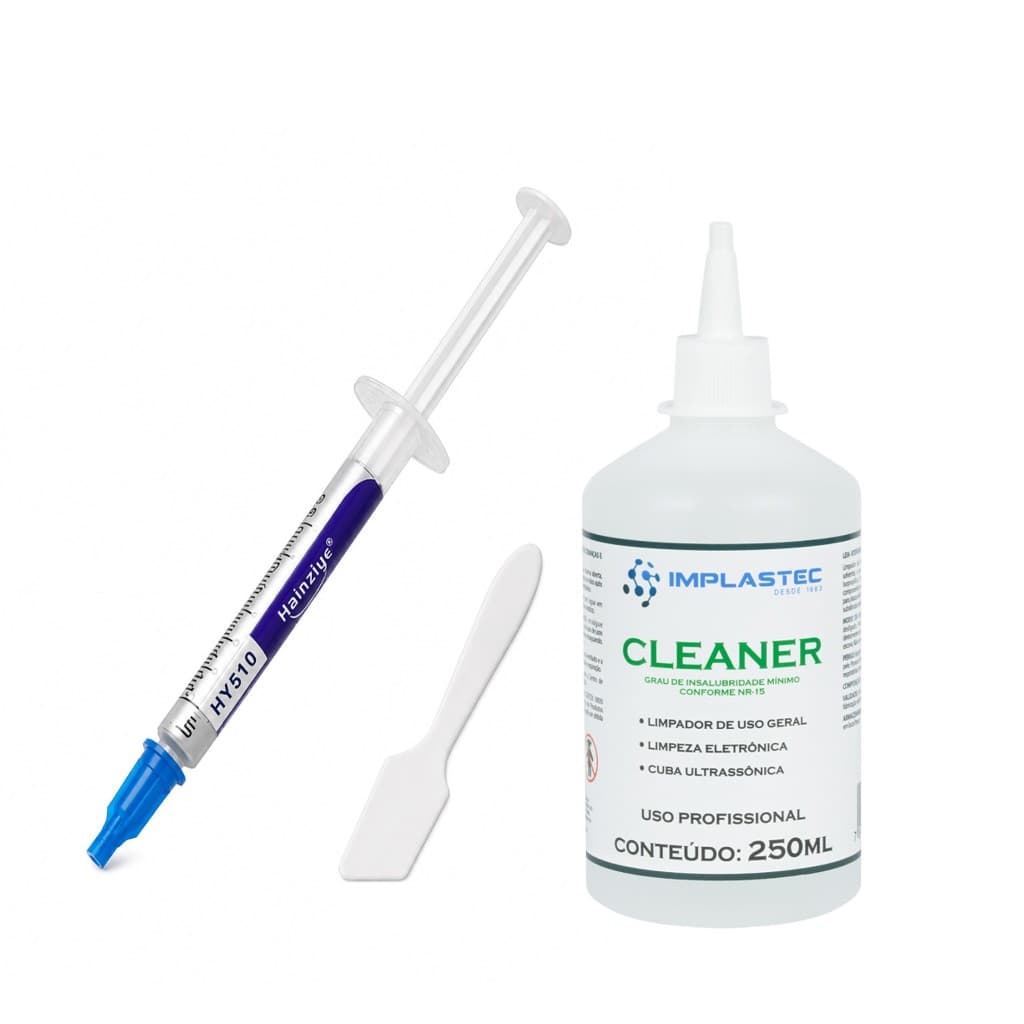 Pasta Térmica HY510 + Raspador Aplicador + Cleaner limpador de pasta térmica