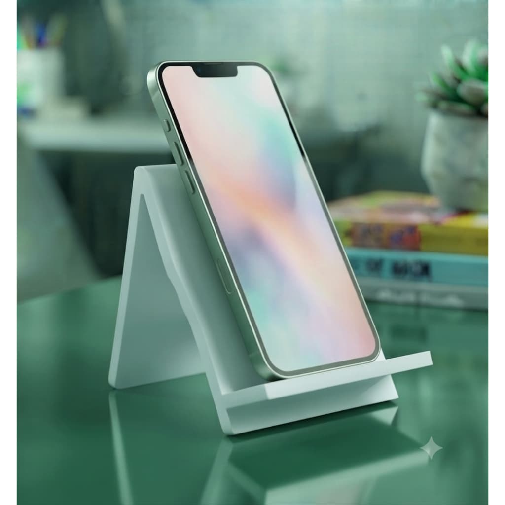 Kit 10 Suportes Porta Celular de Mesa em PVC 5MM Branco Minimalista