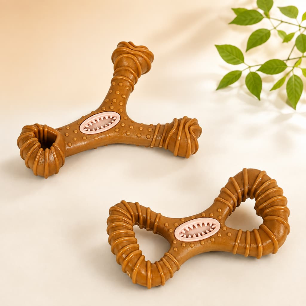 Brinquedo de Mastigar para Grandes Cachorro Limpeza Dental Moagem Resistente e Sabor Bacon