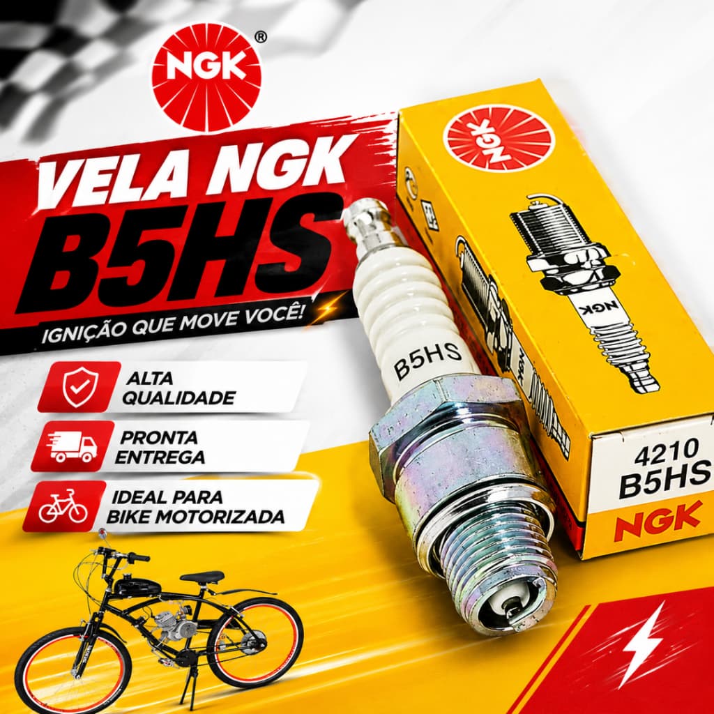 Vela De Ignição B5HS Motor 80cc Moskito 2t Bicicleta Motorizada