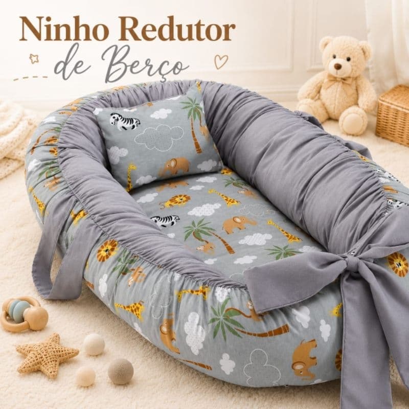 Ninho redutor de berço bebê, travesseiro anatômico confortável, macio, várias estampas
