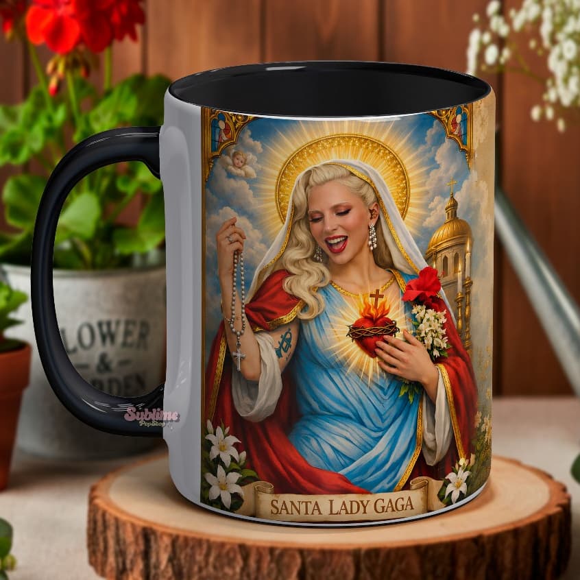 Caneca Santa Lady Gaga Born This Way Cerâmica 325ml