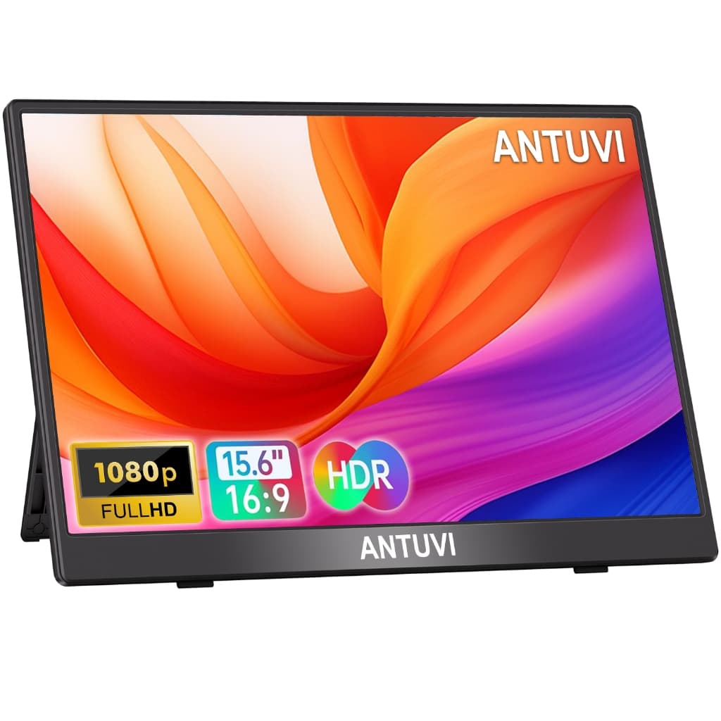 Monitor Portátil 15,6 Polegadas Full HD IPS 1080P HDR Ultrafino 670g Suporte Embutido Dupla Porta USB‑C