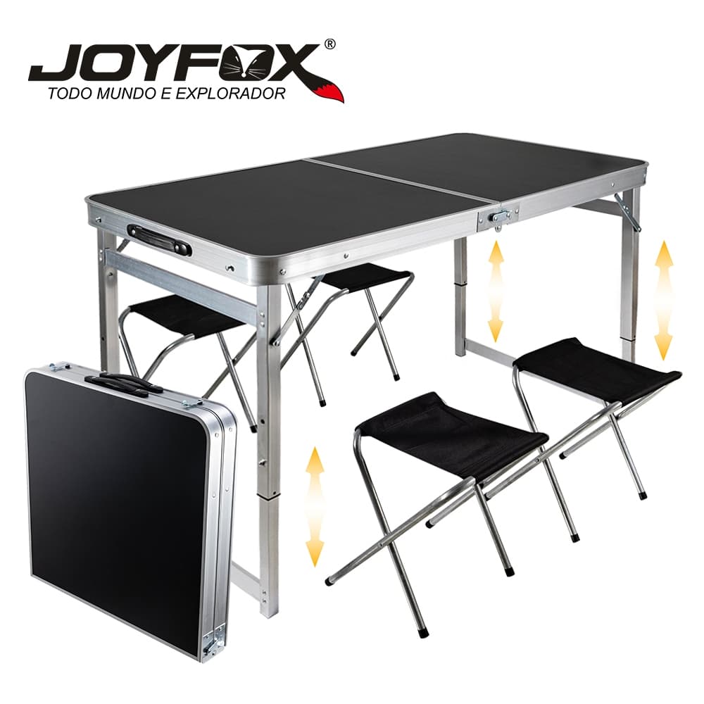 Mesa Dobrável Portátil 120x60cm Versão Atualizada Mesa de Camping com Maleta de Alumínio para Praia e Acampamento