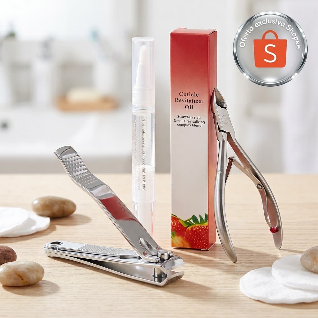Manicure Cutilagem Alicate Inox Unha Cortador Caneta Óleo Hidratante Cutícula