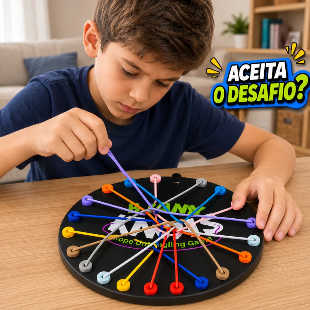 Jogo De Desafio Corda e Nós Quebra Cabeça Lógico Brinquedo Educativo Crianças Raciocínio Adultos