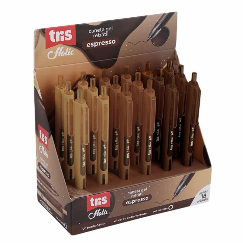 Caneta Gel Retrátil Espresso Holic Coffee Shop 0.5mm – Tris