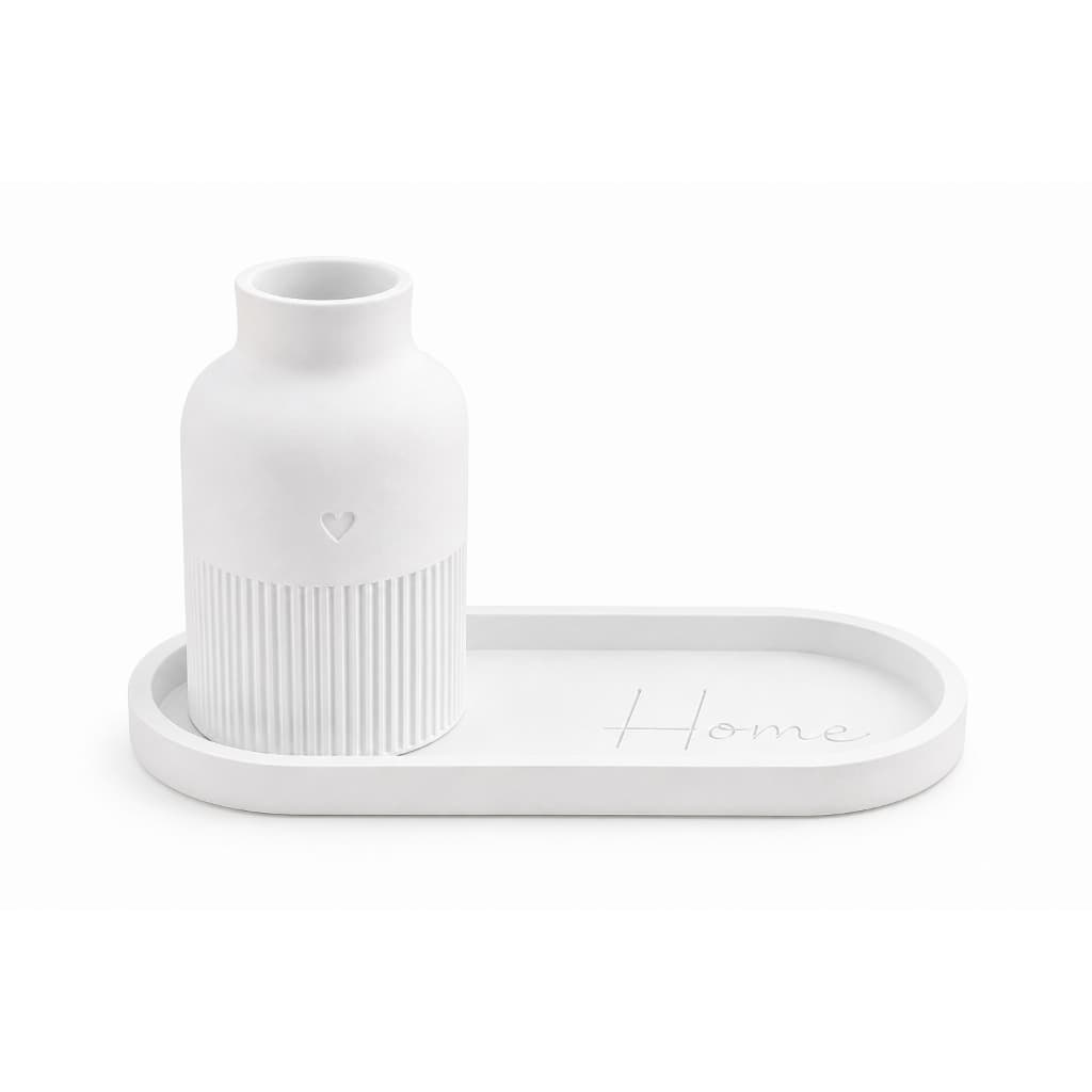 Kit Vaso Decorativo com Bandeja Home | Decoração para Sala, Aparador, Lavabo e Mesa de Centro