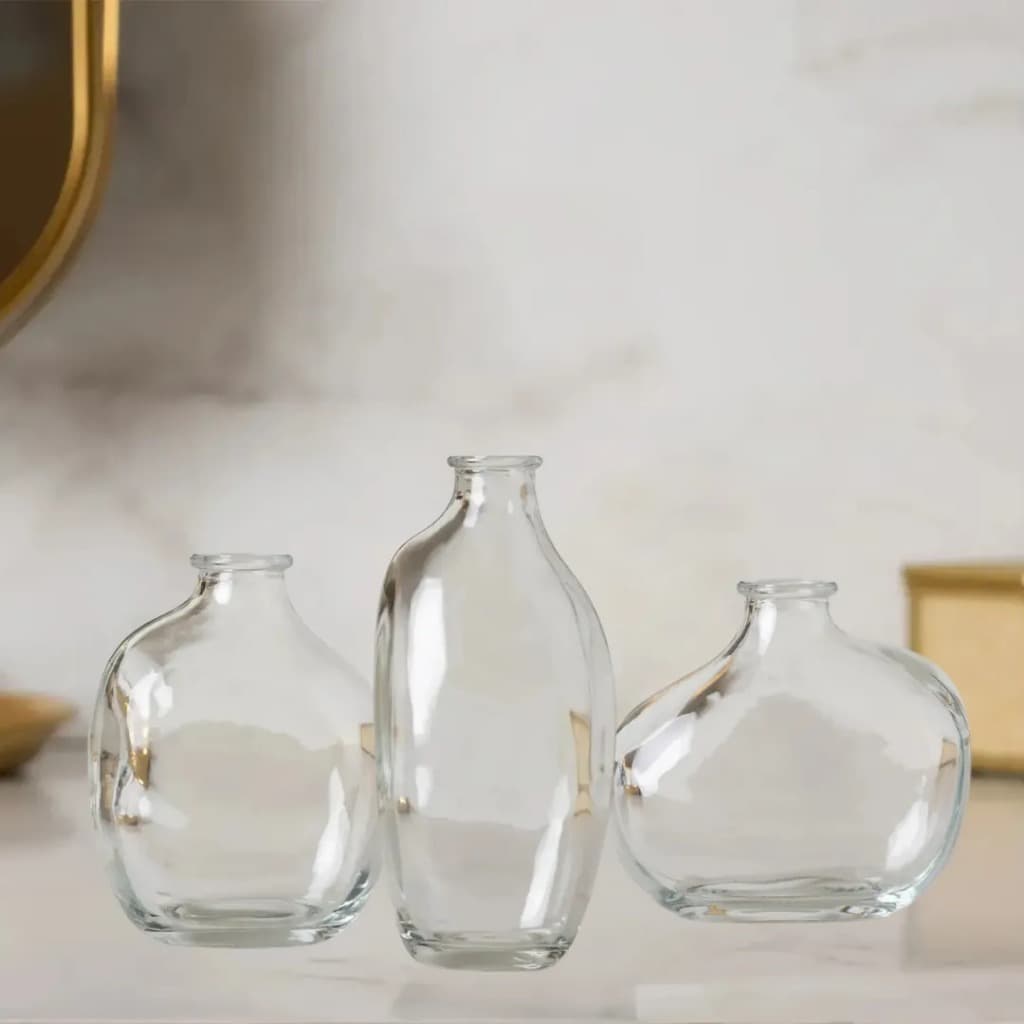 Kit 2 Vasos De Vidro Orgânico Organic Flores Solitário