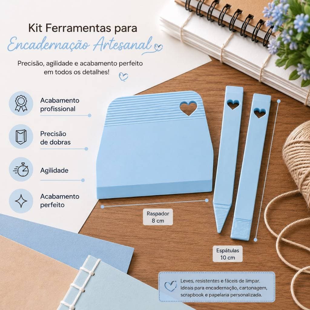 Kit Espátula E Vincador Cartonagem Scrapbook Artesanato