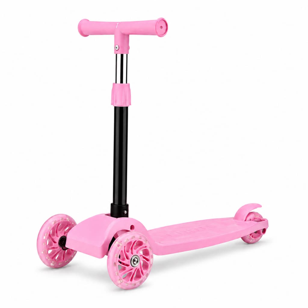 Patinete Infantil 3 Rodas Dobrável Para Menina - Rosa