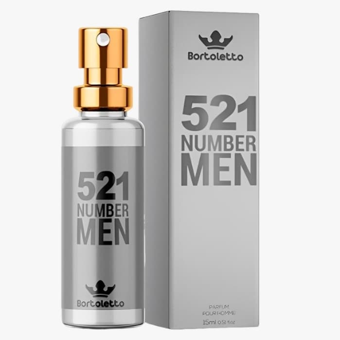 Perfume Masculino 521 Number Men 15ml Bortoletto  Pocket Perfume de Bolso Alta Fixação