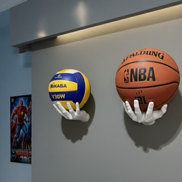 Suporte de Parede para Bolas Esportivas Futebol Vôlei Basquete Organização e Decoração