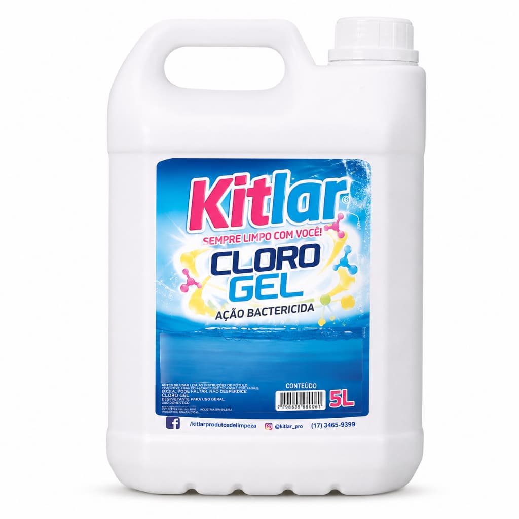 Cloro Gel KitLar 5 Litros Limpeza Pesada Banheiro Cozinha