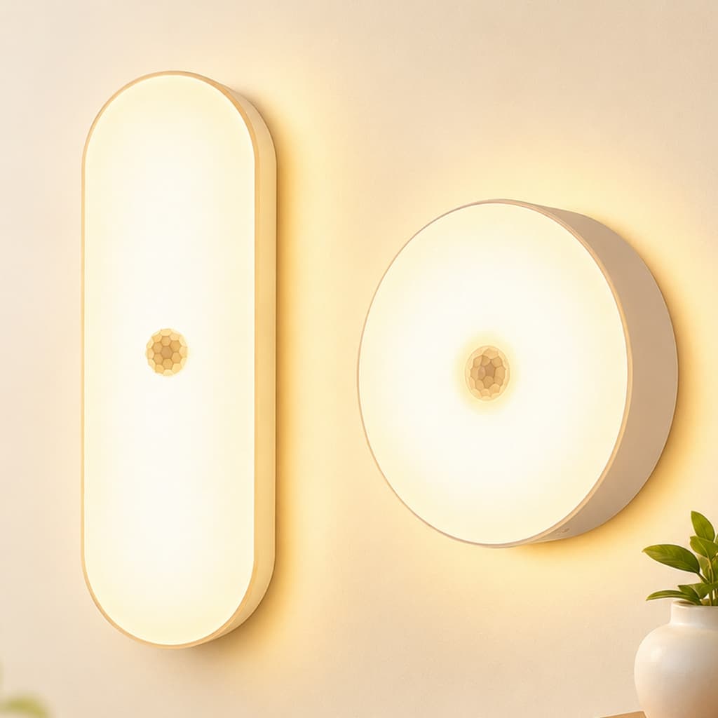 Luz Noturna LED com Sensor Sem Fio Recarregável USB Luz Quente