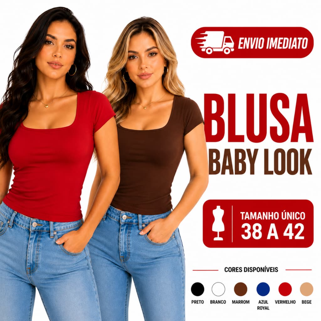 Blusa Feminina Baby Look Manga Curta Decote Quadrado Gola Quadrada Básica Casual Versátil