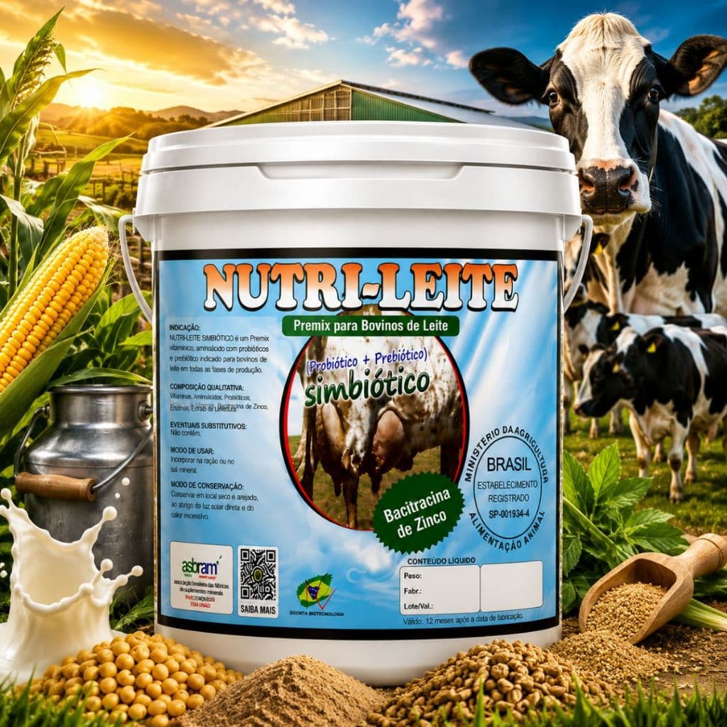 Leite Nutri Simbiótico Bacitracina Zinco Aumento Produção 5k