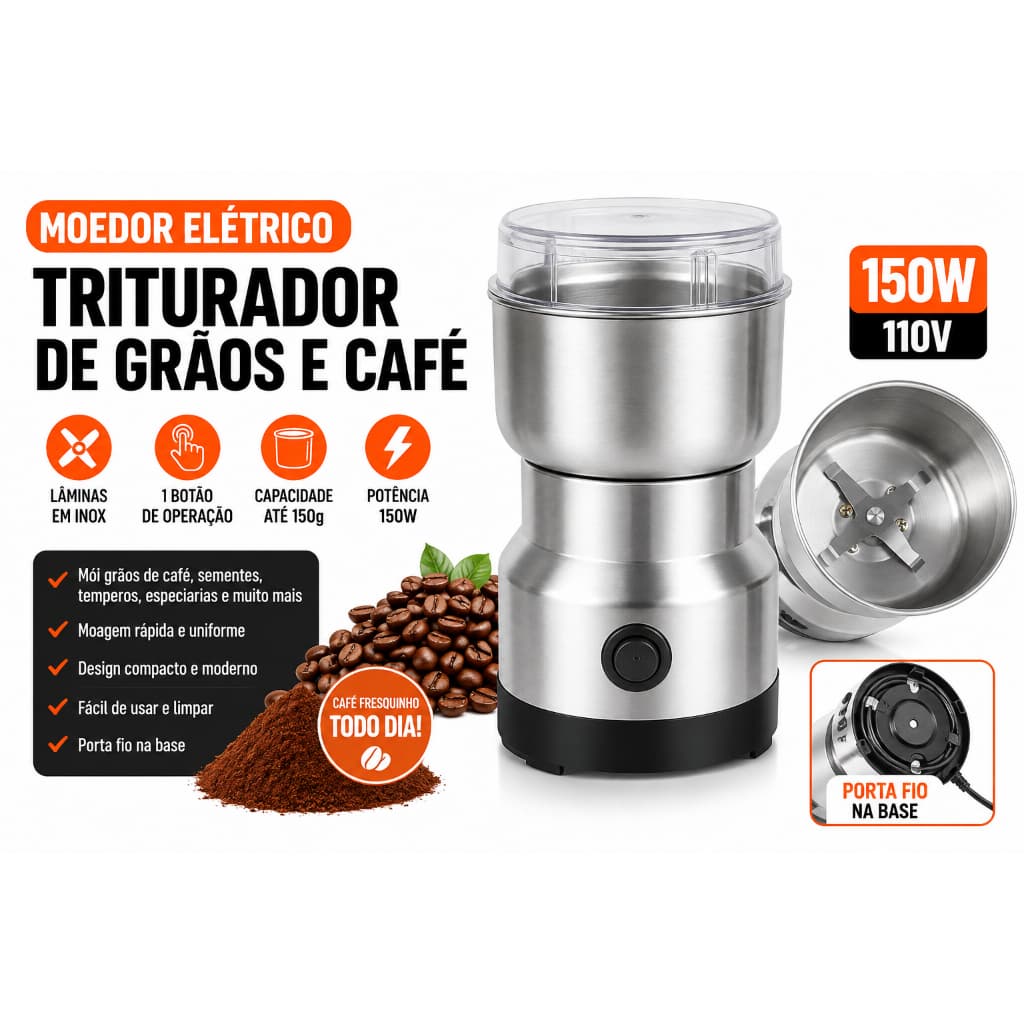 Moedor Café  em aço Inox Elétrico 110v