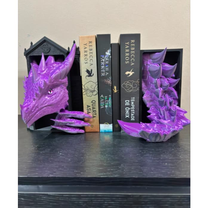Booknook Dragão Frutacor – Aparador de Livros com Olhos Reais Em Cor Sortida | Decoração Literária Quarta Asa