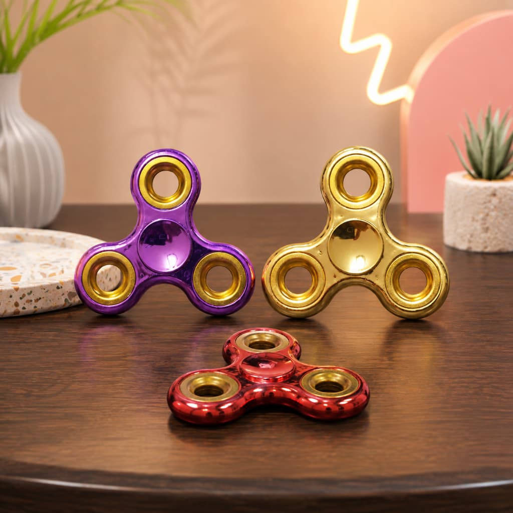 Fidget Hand Spinner Anti estresse Metal Classico Estampado De Qualidade Bom e Divertido