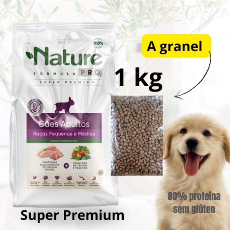Ração Nature Fórmula Pro para Cães Adultos Raças Pequenas e Médias- a granel 1kg- Super Premium