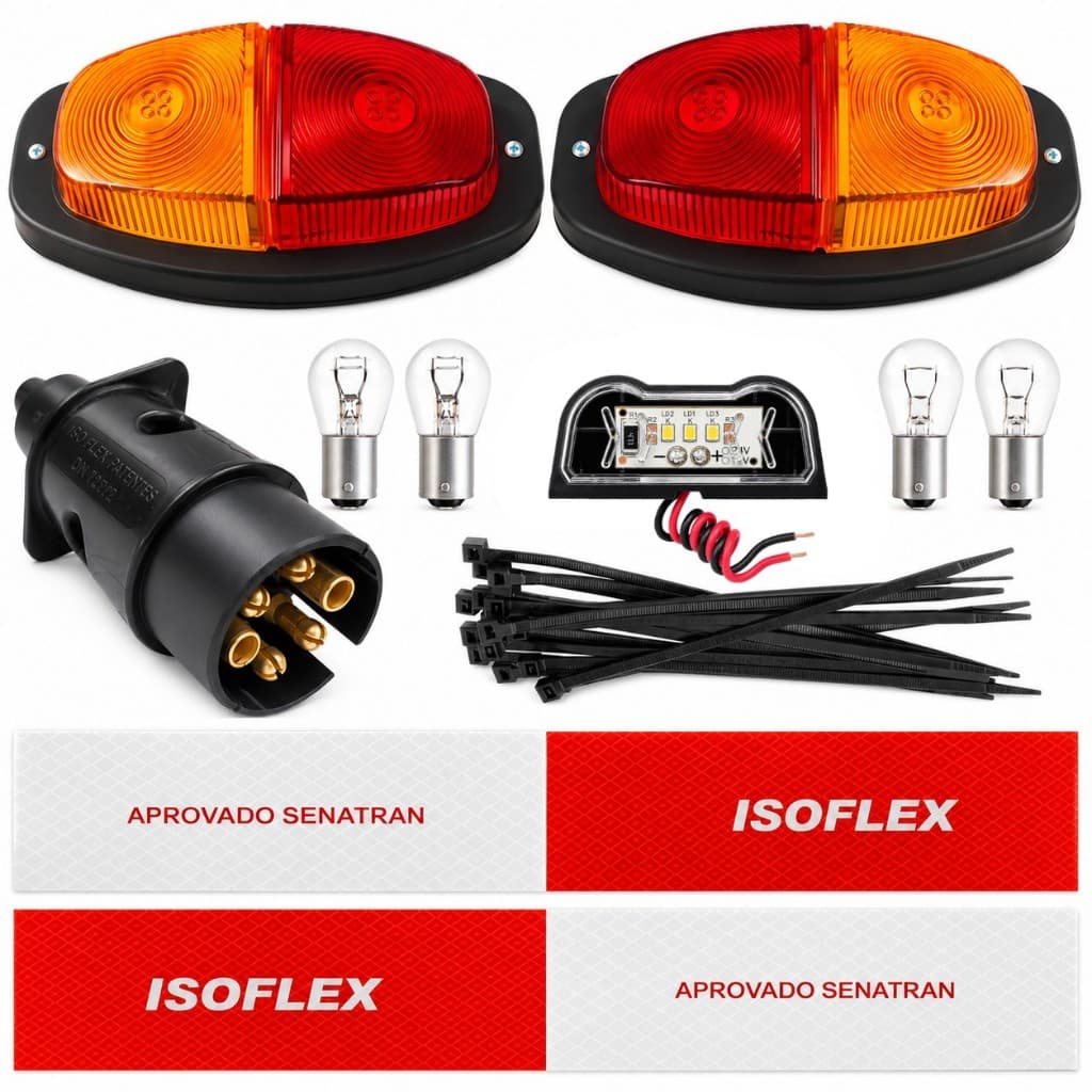 Kit Elétrico Instalação Lanterna Carretinha Reboque Engate Sem Cabo
