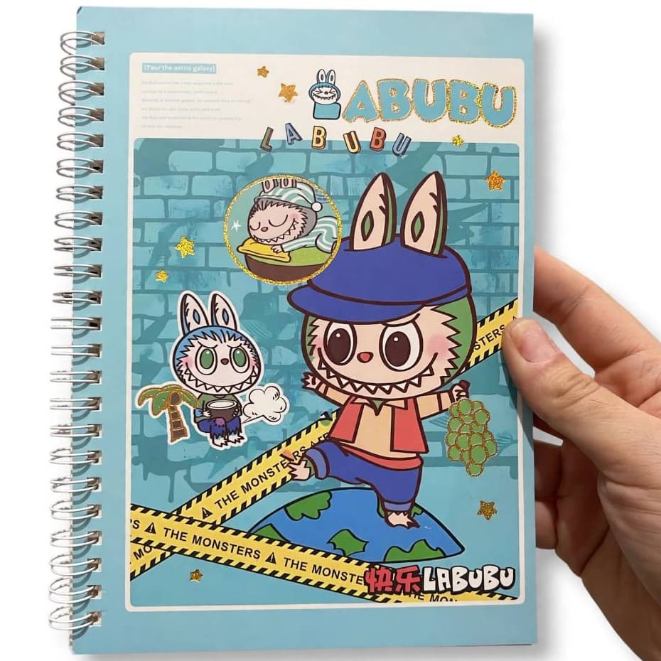 Caderno Espiral 40 Folhas Labubu - Caderno Infantil - Papelaria
