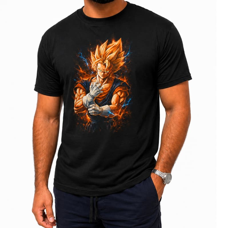 Camiseta Masculina Goku Dragon Ball DBZ 100% Algodão