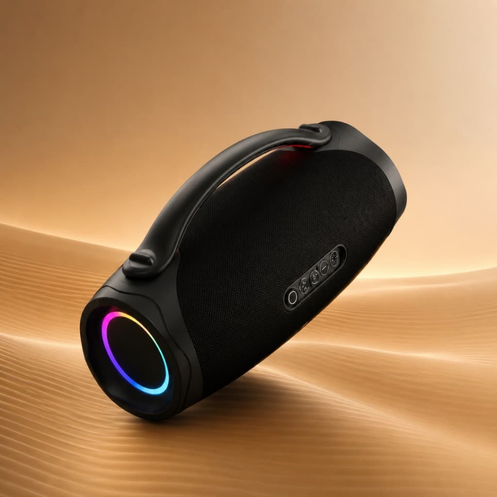 Caixa de Som Bluetooth Portátil 200W com 2 Microfones Sem Fio Karaokê Bateria Recarregável