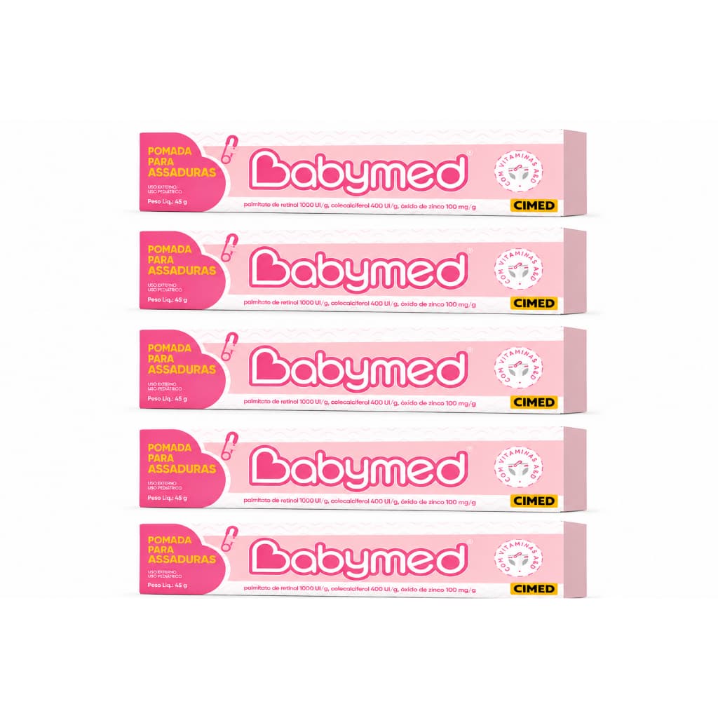 Kit 5 Babymed Rosa Pomada Para Assaduras 45g - Cimed