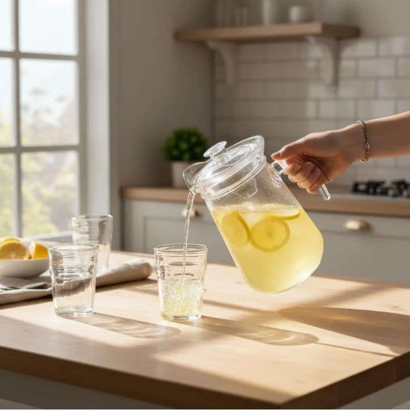 Jarra de Vidro 1300ml com Tampa – Jarra para Água, Suco e Bebidas