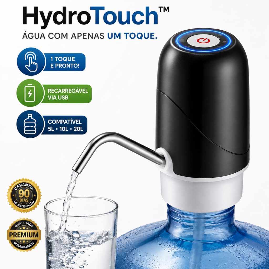 Bomba Elétrica USB para Galão de Água com Apenas 1 Toque I HydroTouch™