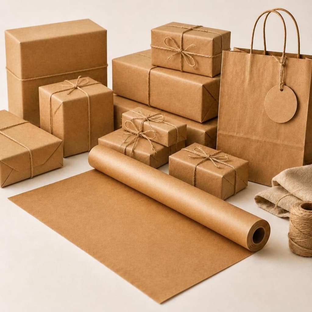 Papel para Embalagens, Proteção, Presentes, Moldes em Kraft Pardo 80g 60cm x 10 Metros