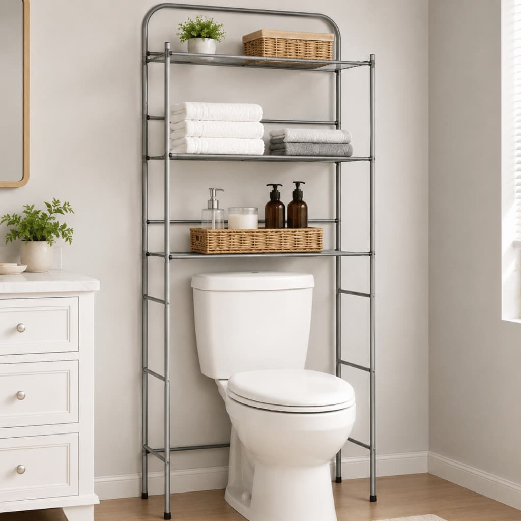 Suporte Organizador Vertical Sensi Dacqua Rack Banheiro Encaixe Vaso Sanitário Com 3 Prateleiras