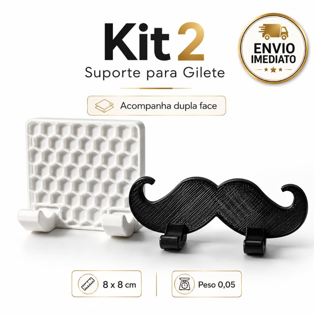Kit 2 Suporte Organizador Para Barbeador Gilete Banheiro Dupla Face Envio Imediato