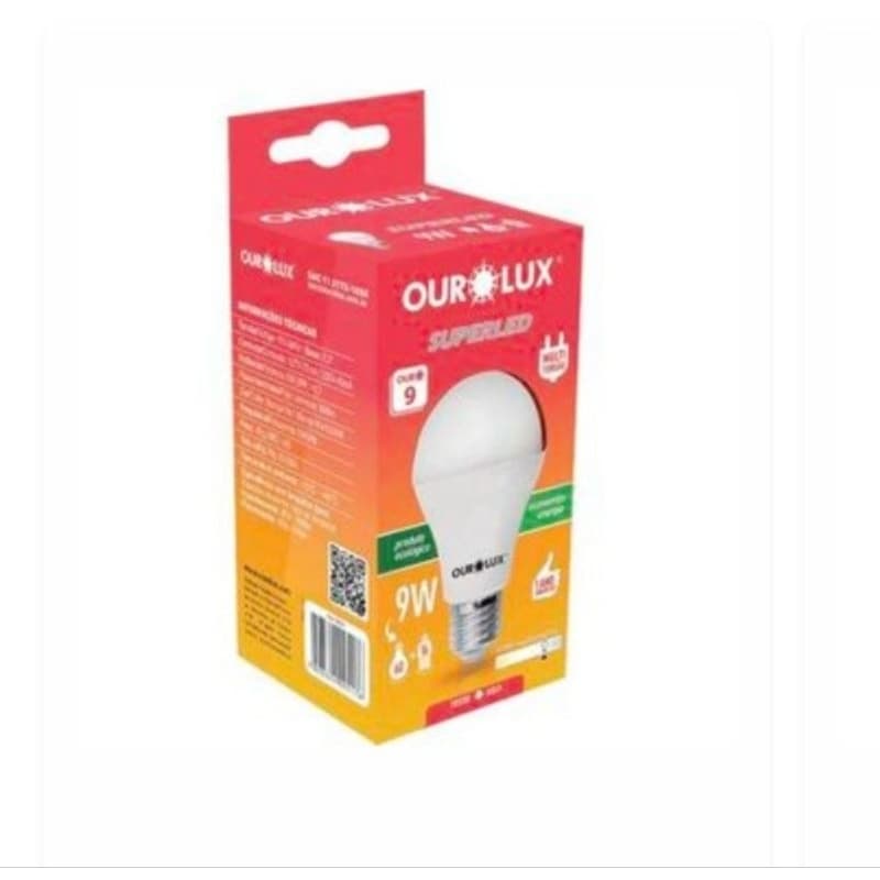 Kit Até 10 Lâmpadas LED 9W E27 Branco Quente 3000K 806lm Ourolux