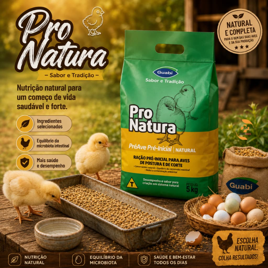 Ração Pintinhos Préave Pré-inicial 23% 5kg Guabi