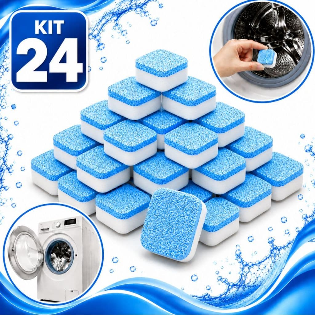 Kit Limpador Pastilha de máquina de lavar roupa, comprimido efervescente sólido para remover manchas【】