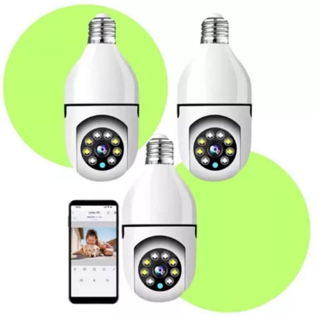 Kit 3 Câmeras Mini IP Wifi sem fio visão noturna microfone auto falante acesso remoto aplicativo.