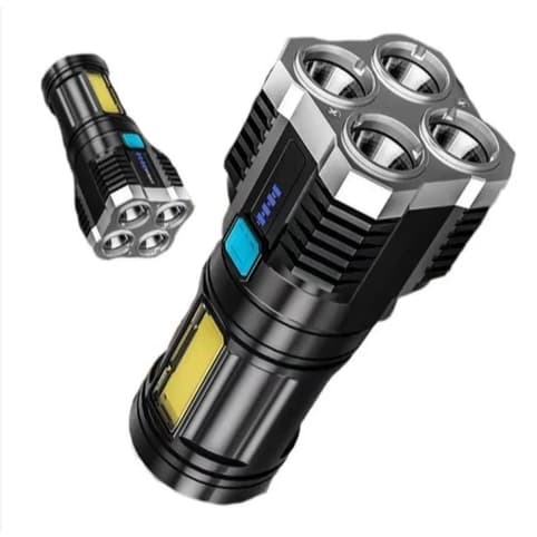Lanterna Usb Recarregável Alta Potência Alcance 4led +cob