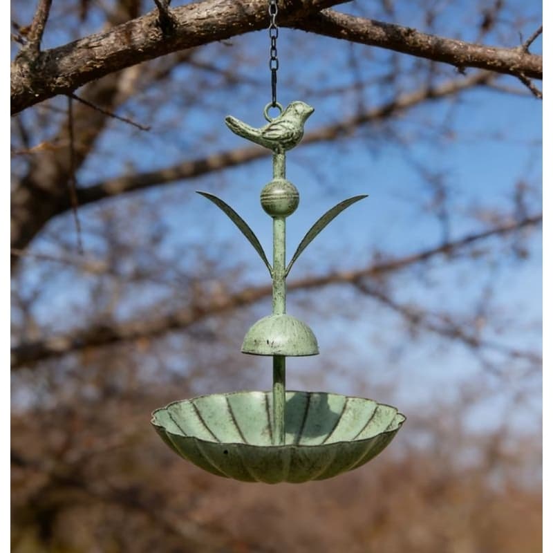comedouro de ferro com passarinho, decoração de passarinho