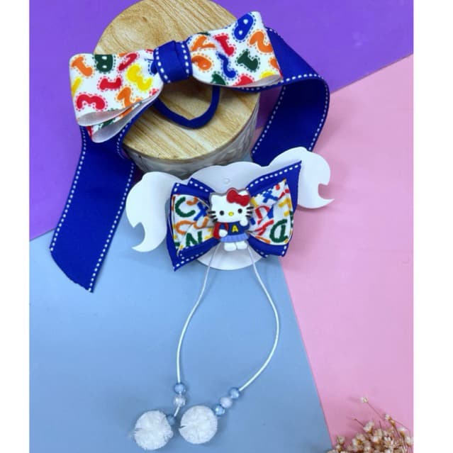 Kit 2 Laços Escolares Volta às Aulas | Xuxinha com Pontas + Laço com Tassel