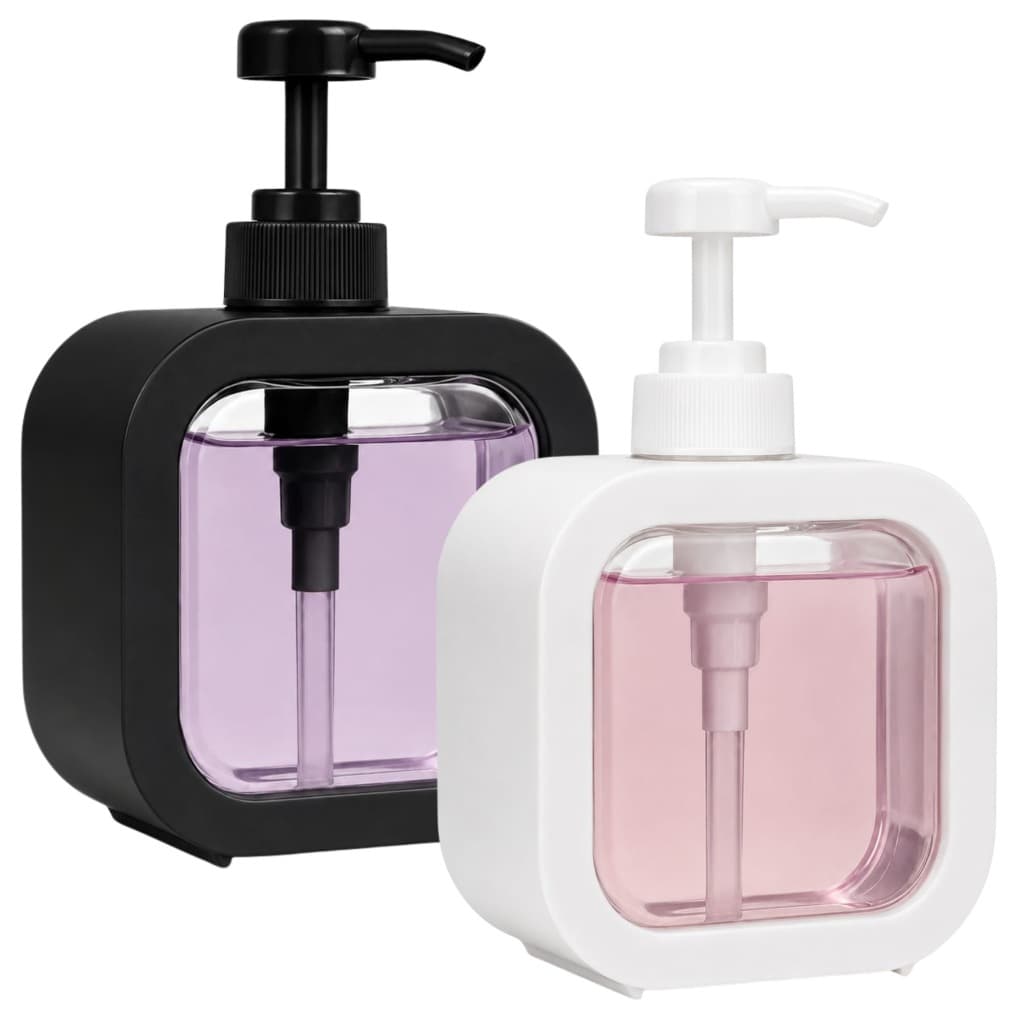 1 ou 2 Porta Sabonete Líquido de Plástico 300ml com Válvula Pump Ideal para Banheiro e Cozinha Dispenser de Sabonete