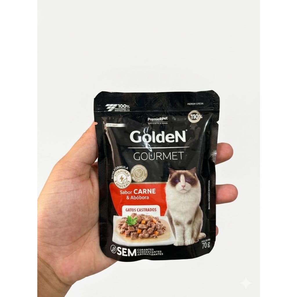 Golden Petisco Gourmet para Gatos Carne & Abóbora + Frango & Abóbora Nutritivo