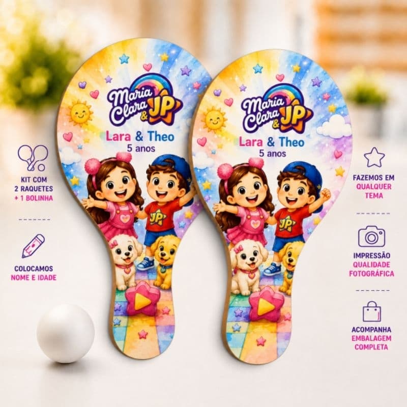 Lembrancinha Maria Clara e JP Ping Pong Personalizados Festa Infantil Aniversário
