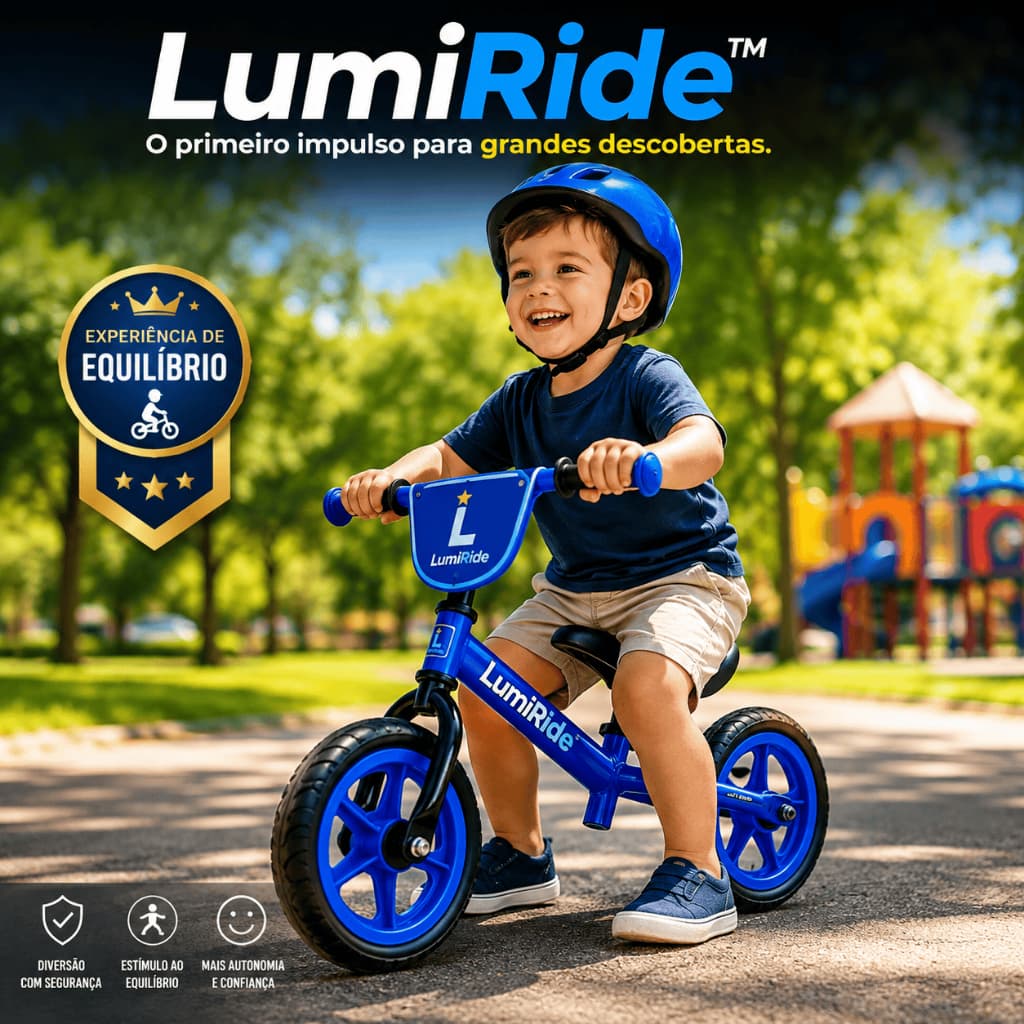 Bicicleta Infantil de Equilíbrio Sem Pedal Aro 12 Azul até 25kg